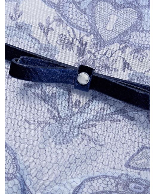 Zimmermann Blue Crush Embellished Velvet-Trimmed Printed Linen And Silk-Blend Mini Dress