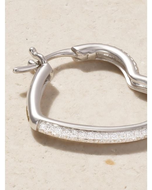 Yvonne Léon Natural Créole Coeur 18-Karat Diamond Single Hoop Earring