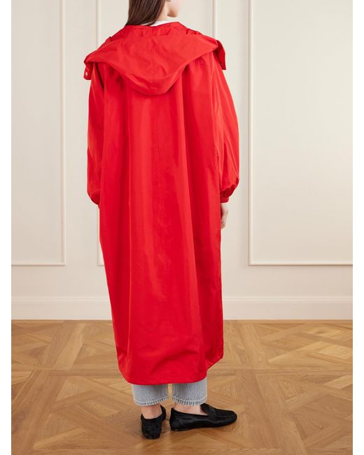 Rohe Red Hooded Taffeta Coat