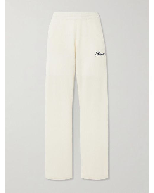 Sporty & Rich Natural Vendome Cashmere And Wool-Blend Track Pants