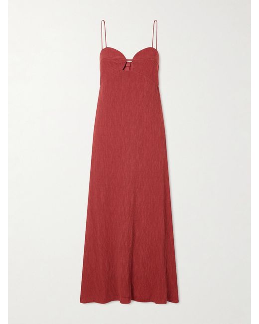 Johanna Ortiz Red Dream Spinner Gauze Maxi Dress