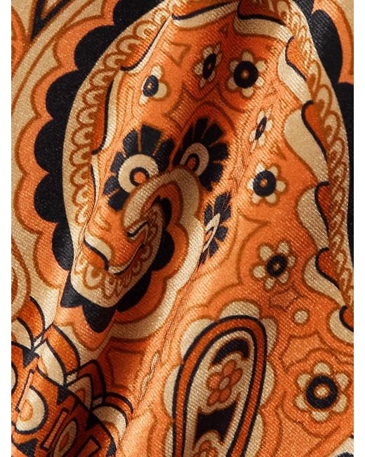 Etro Brown Paisley-Print Velvet Turtleneck Midi Dress