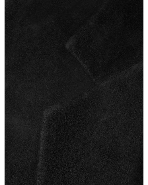 The Row Black Babil Mantel Aus Veloursleder Mit Bindegürtel