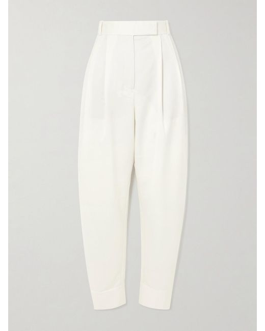 Rohe White Wool-Blend Twill Wide-Leg Pants