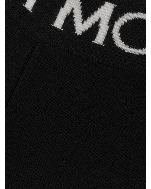 Perfect Moment Black La Tour Intarsia Wool-Blend Tapered Track Pants