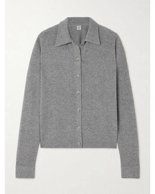 Totême Gray Cashmere Cardigan