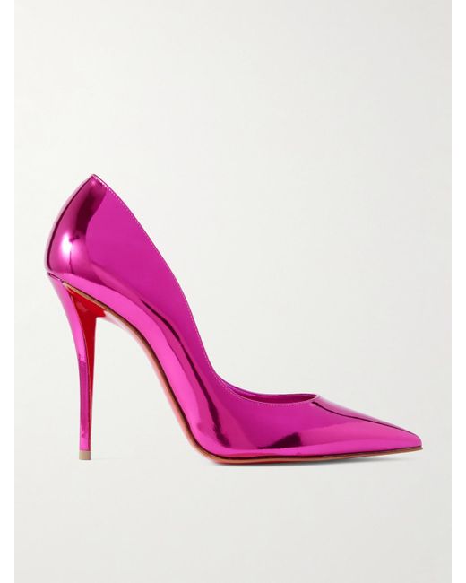 Christian Louboutin Pink Miss Z 100 Mirrored-Leather Pumps