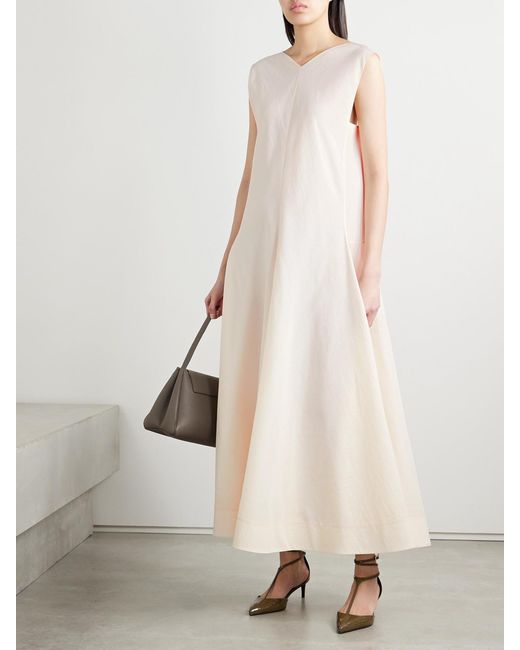 Khaite Natural Mellie Silk-Blend Organza Midi Dress