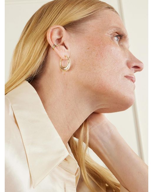 L'Atelier Nawbar Natural Bloop 18-Karat Diamond Hoop Earrings