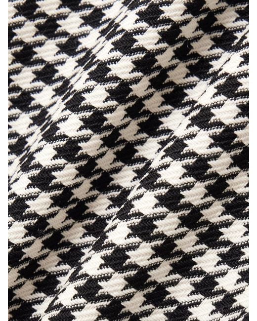 Cara Cara Black Christopher Houndstooth Wool-Blend Wide-Leg Pants