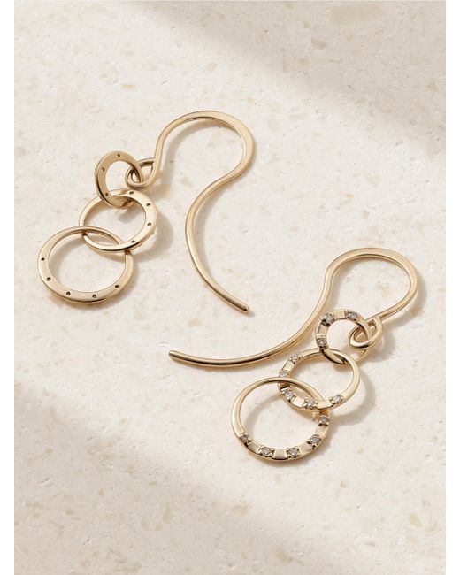 Melissa Joy Manning Natural Triple Link 14-Karat Recycled Diamond Earrings