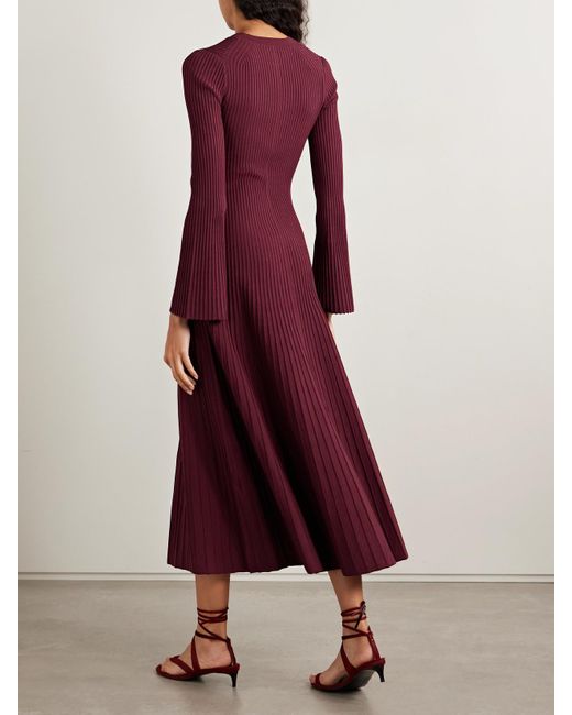 Jonathan Simkhai Purple Genna Midikleid Aus Rippstrick