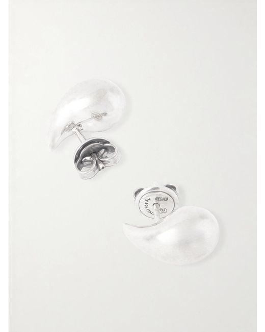 Bottega Veneta White Small Drop Earrings