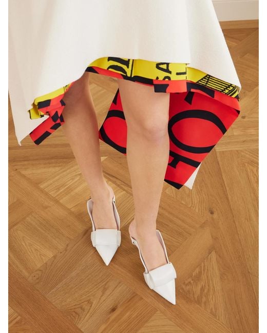 Loewe White Origami Leather Pumps