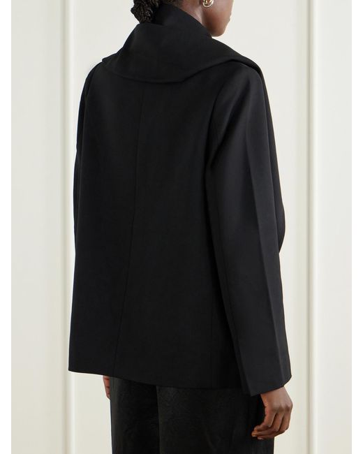 Sea Black Remi Scarf-Detailed Wool-Blend Crepe Blazer