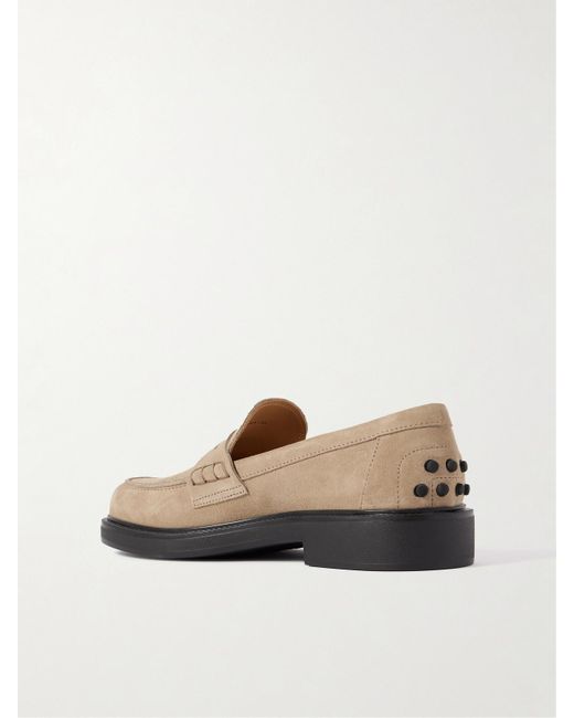 Tod's Natural Gomma Suede Loafers