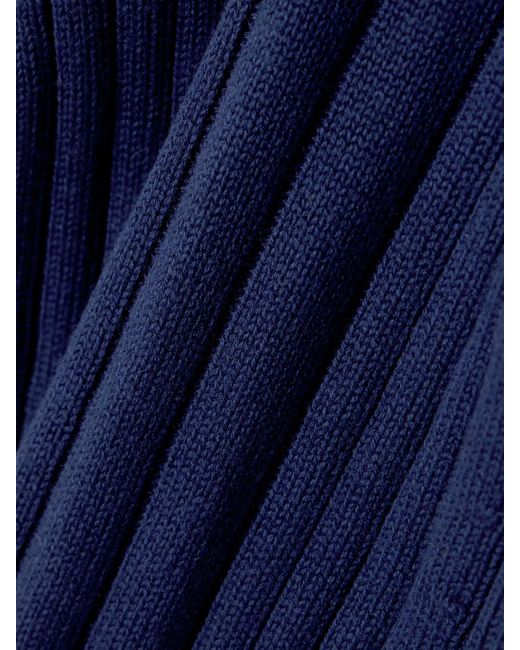 arch4 Blue Bosherton Ribbed Cotton, Silk And Cashmere-Blend Tank