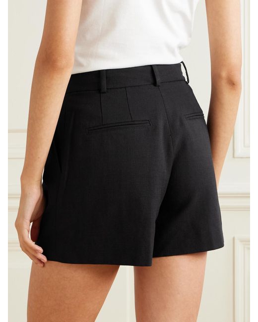 Anine Bing Black Trent Shorts Aus Webstoff Mit Falten