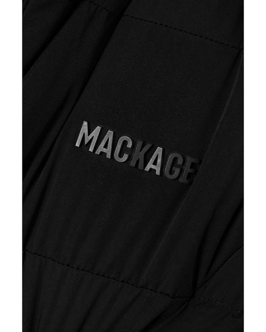 Mackage Black Net Sustain Calina-City Belted Hooded Quilted Recycled-Shell Down Coat