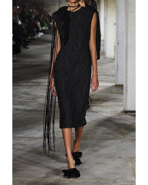Dries Van Noten Black Cloqué Dress