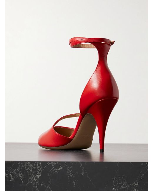 Ferragamo Red Molly Pumps Aus Leder Mit Verzierung