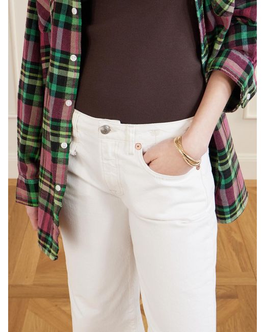 R13 White Effie Straight-Leg Jeans