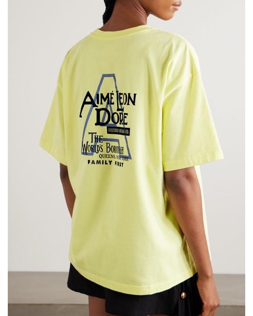 Aimé Leon Dore Yellow Dynasty Printed Cotton-Jersey T-Shirt