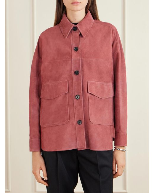 Arma Pink Kaylee Paneled Suede Jacket