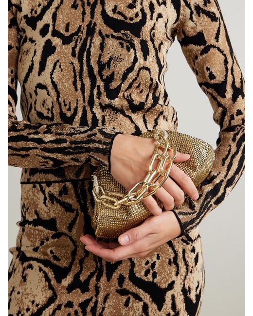 Judith Leiber Natural Gemma Clutch Aus Satin Mit Kristallen