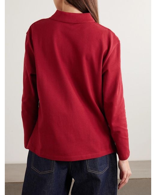 Flore Flore Red Diana Organic Cotton-Piqué Polo Shirt