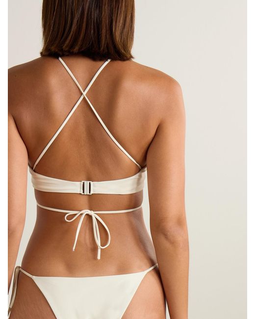 Magda Butrym Natural Bead-Embellished Bikini Top