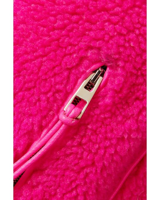 Loewe Pink Neon Leather-Trimmed Fleece Tapered Track Pants