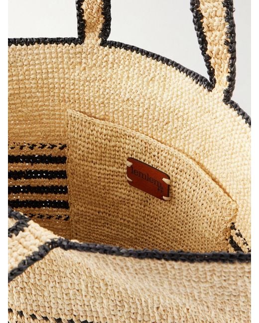 Lemlem Natural Mira Striped Raffia Tote