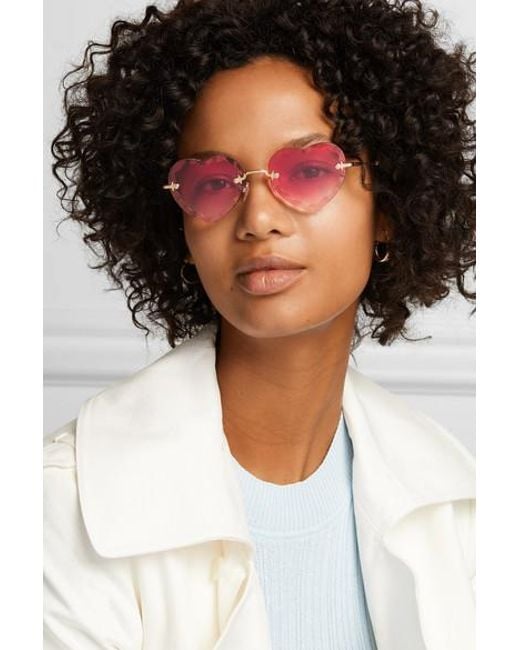 Lunettes de soleil Rosie cœur Chloé en coloris Rose | Lyst