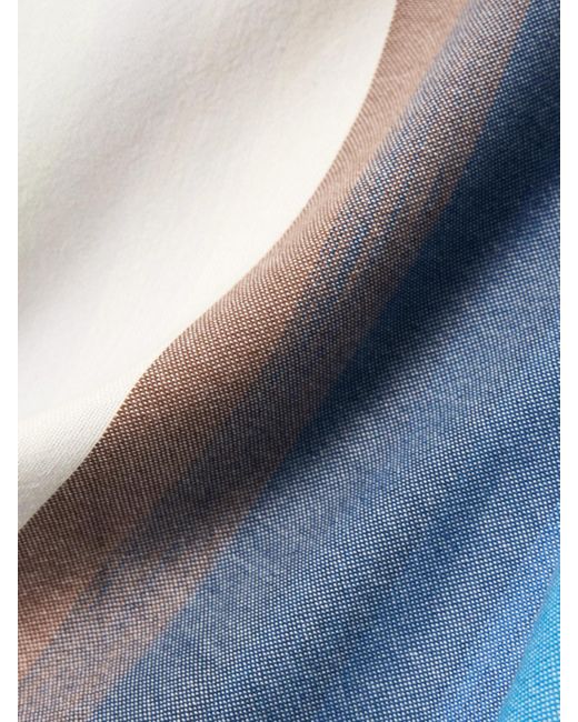 Marrakshi Life Blue Gestreiftes Maxikleid Aus Baumwolle