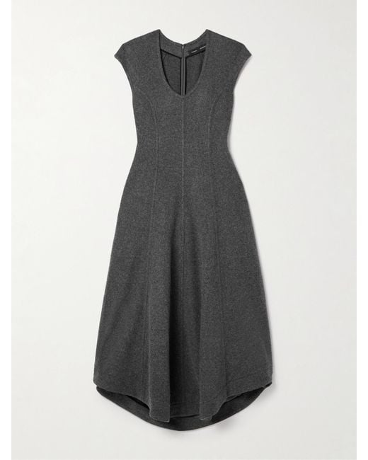 Proenza Schouler Gray Delilah Paneled Felt Midi Dress