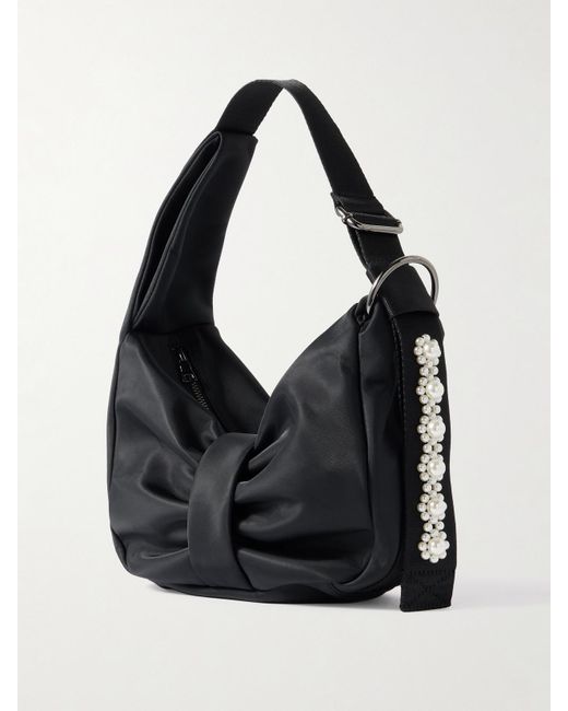 Sac Porté Épaule En Tissu Technique À Perles Synthétiques Sling Bow Mini Simone Rocha en coloris Black