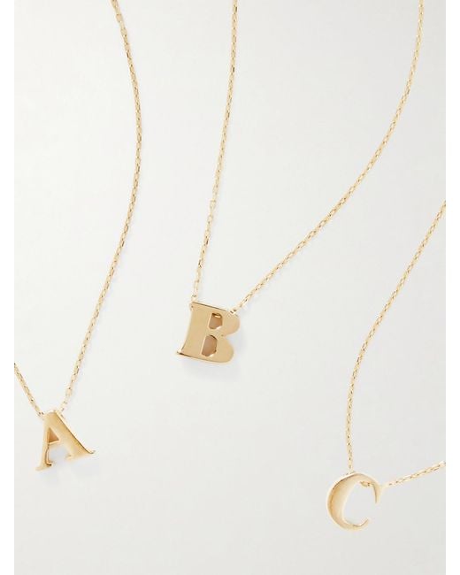 STONE AND STRAND Natural Letterpress Initial 14-Karat Necklace