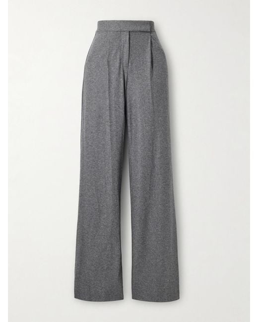 Veronica Beard Gray Marbeau Hose Mit Geradem Bein Aus Webstoff Mit Falten