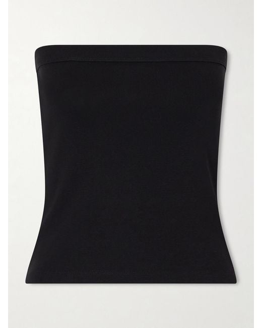 Flore Flore Black Bes Strapless Organic Cotton-Jersey Top