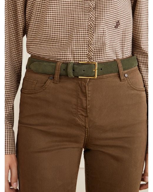Andersons Green Narrow Suede Belt