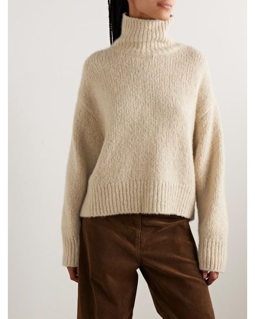 Nili Lotan Natural Tabitha Rollkragenpullover Aus Einer Kaschmir-Seidenmischung
