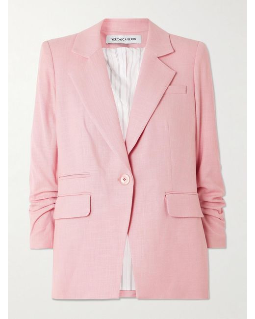 Veronica Beard Pink Battista Dickey Canvas Blazer