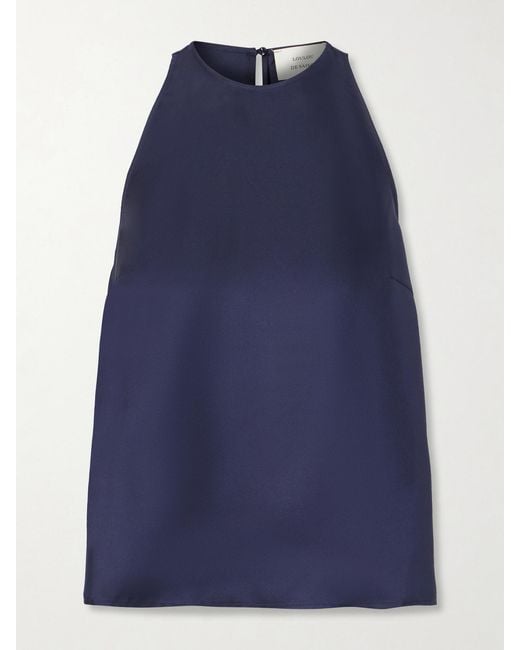 Loulou de Saison Blue Cape Silk-Twill Blouse