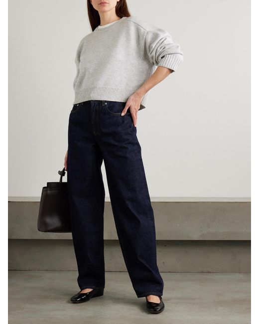 Loulou de Saison White Bruzzi Pullover Aus Einer Woll-Kaschmirmischung