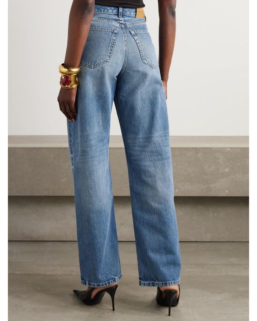 Saint Laurent Blue High-Rise Wide-Leg Jeans