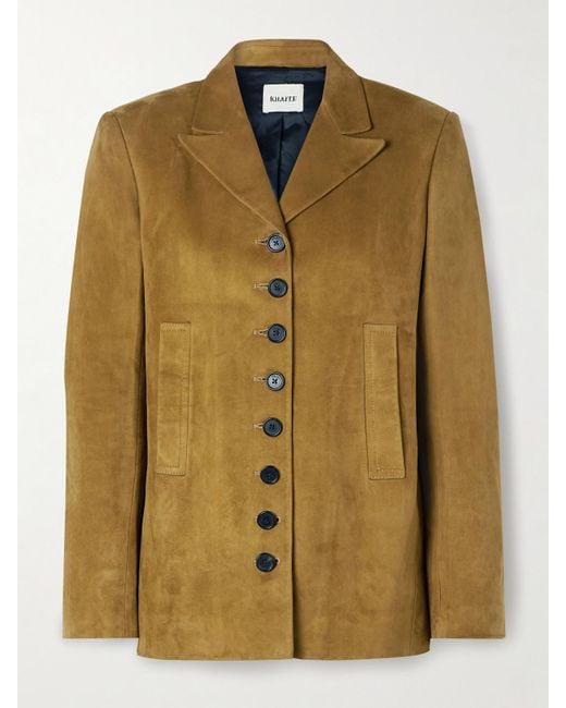 Khaite Green Saraphina Suede Jacket