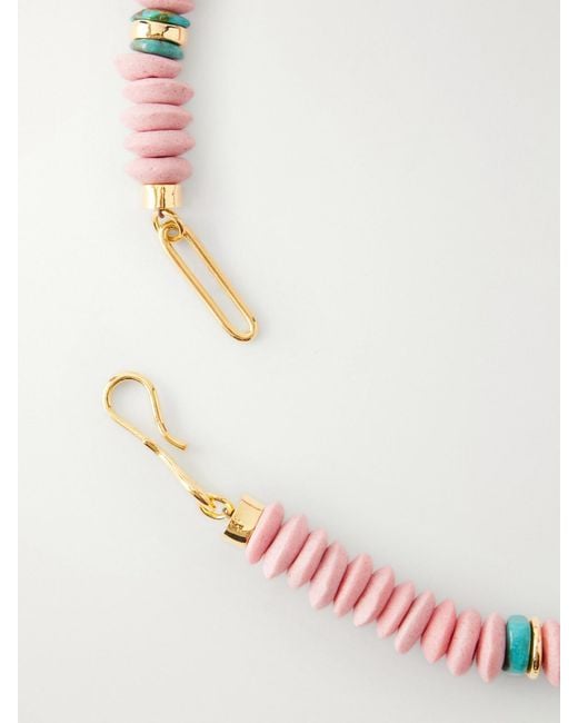 Lizzie Fortunato Pink Laguna-Plated Beaded Necklace