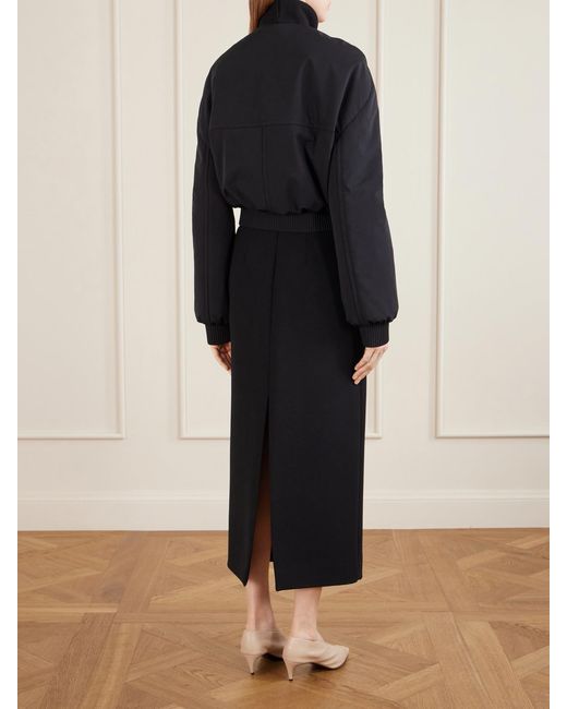 Khaite Black Cordan Cropped Shell Bomber Jacket