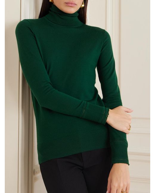 Chloé Green Rollkragenpullover Aus Wolle Mit Details